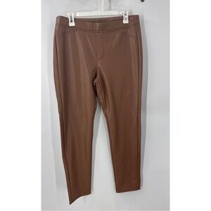 J Jill Hickory chocolate brown vegan leather pull on pant M. NWT